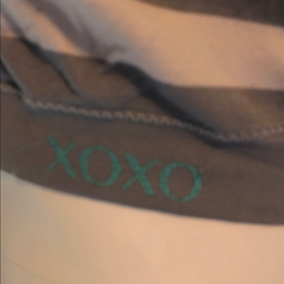 XOXO Charcoal and Light Gray Striped Sports Bra - Picture 5 of 5